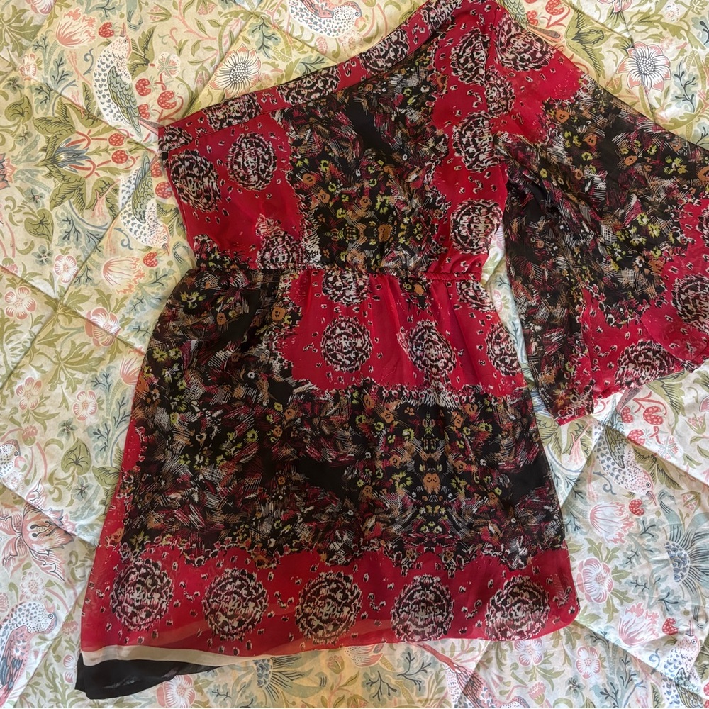 Angie One Shoulder Floral Dress